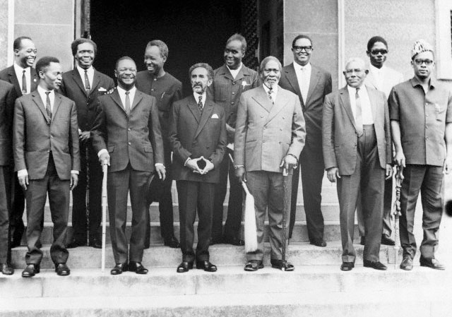 African Leaders in 1963. 2nd from L behind was Dr Apollo Milton Obote. Courtesy photo.