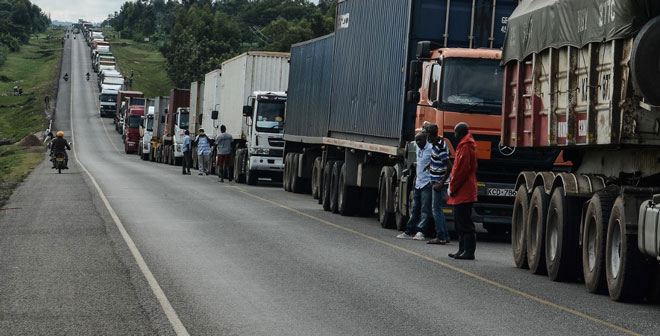 Cargo lorries from Kenya entering Uganda have been stopped at Malaba border. Courtesy photo.
