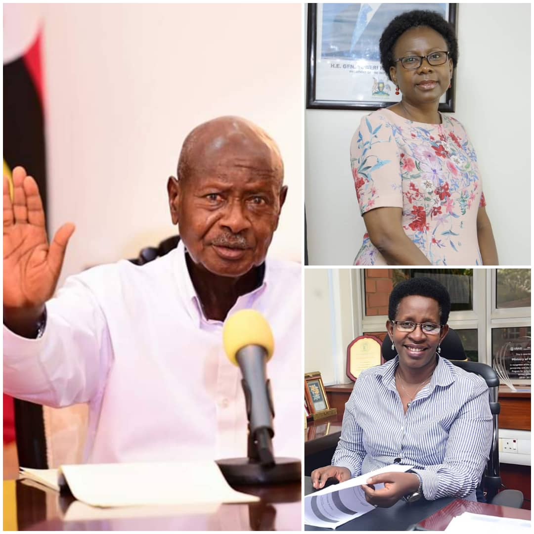 President Museveni Health Minister Dr Aceng Ruth and PS Dr Diana Atwine. PMDaily photo