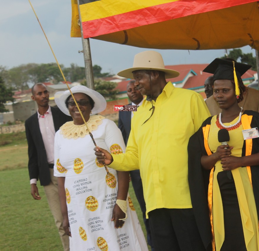 President Museveni and Min. Karooro in Bushenyi during the function in 2018. JPG