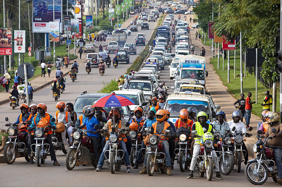 Boda boda riders waiting for a traffic light signal. Courtesy photo.