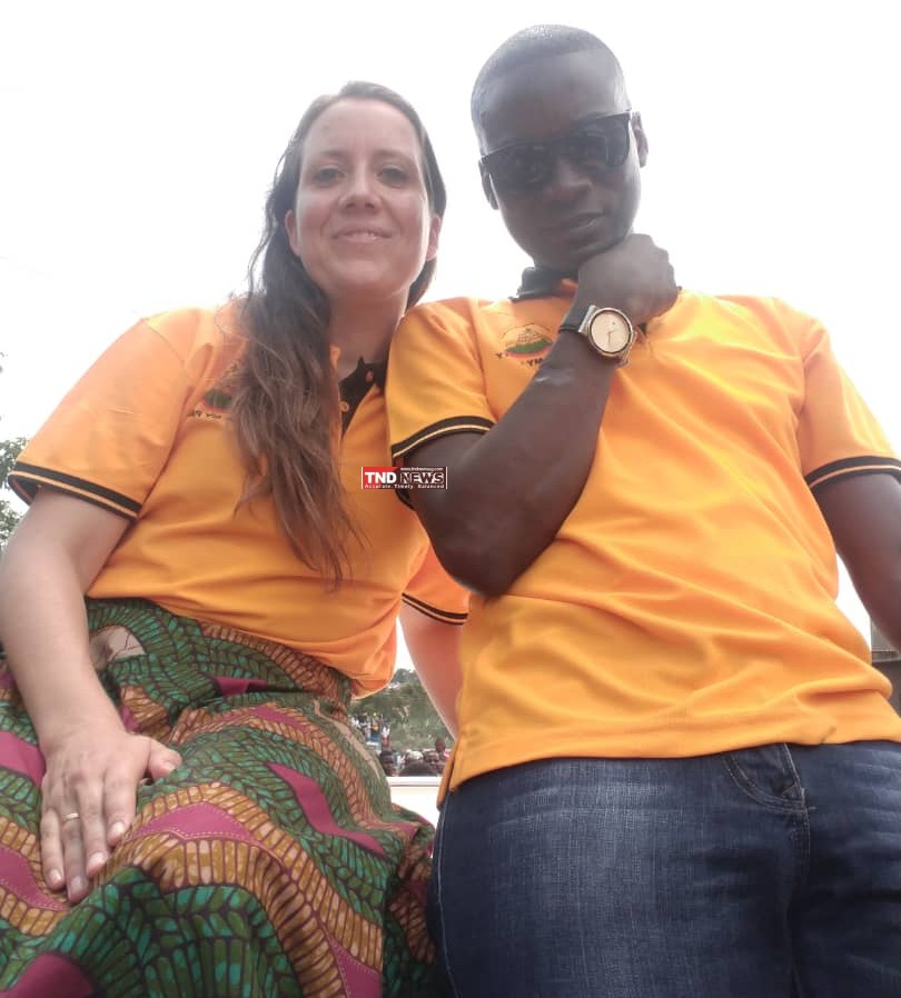 Alex Brandon Kintu with Rinty Kintu during a campaign trail in Kagoma North