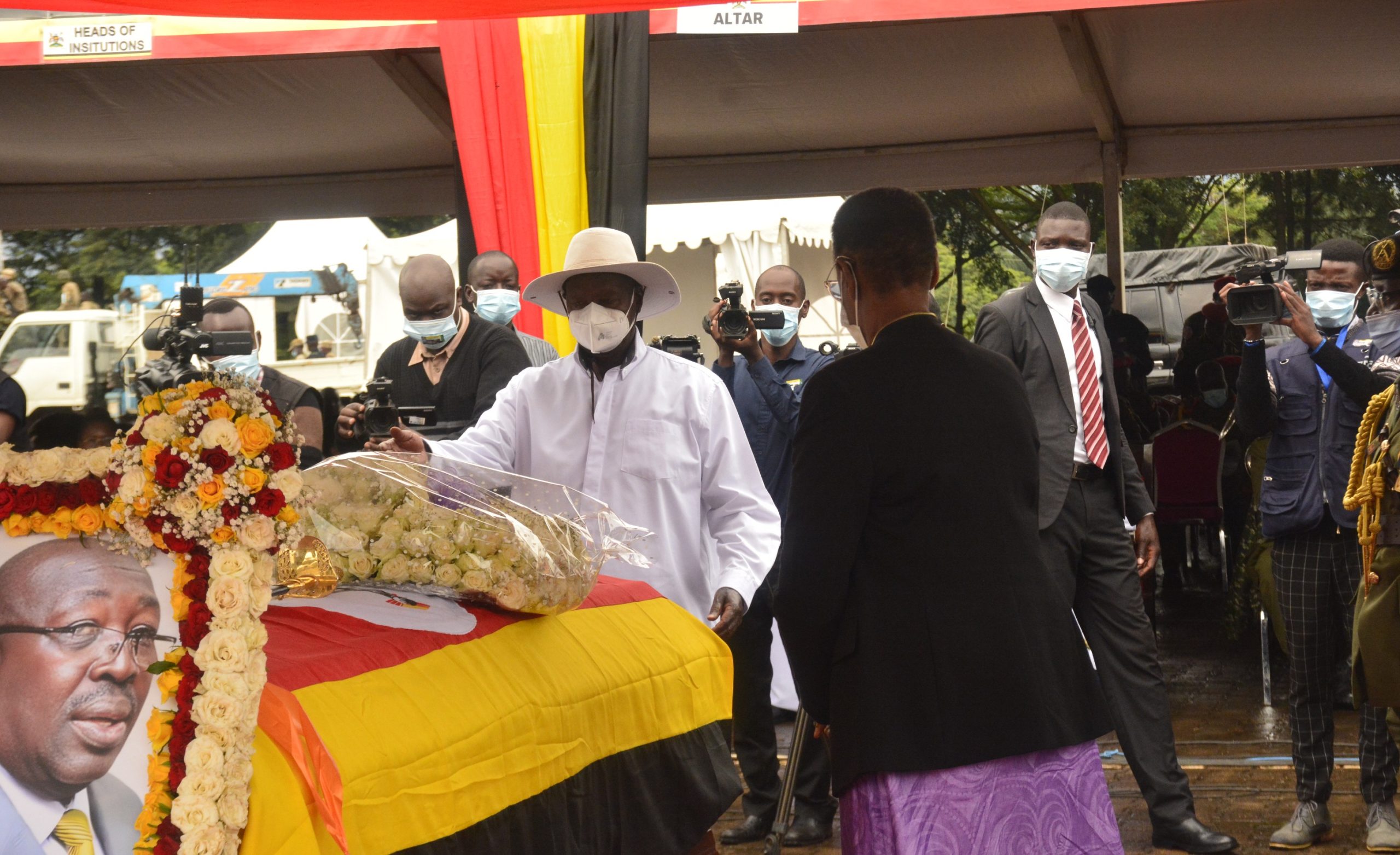 “Don’t put pressure on government to increase allowances or pay,” Museveni at Engola’s State funeral 