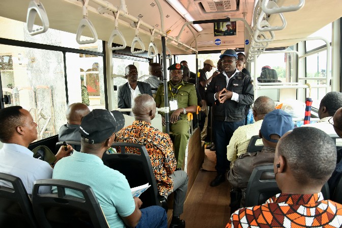 Visiting EAC CEOs and other delegates during the tour. Courtesy photo of UPDF.