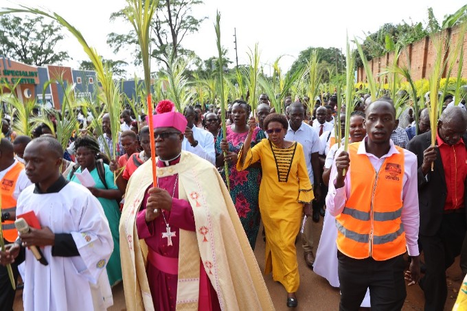 Bishop Lino Wanok calls for integrity and health as Lira marks Palm Sunday