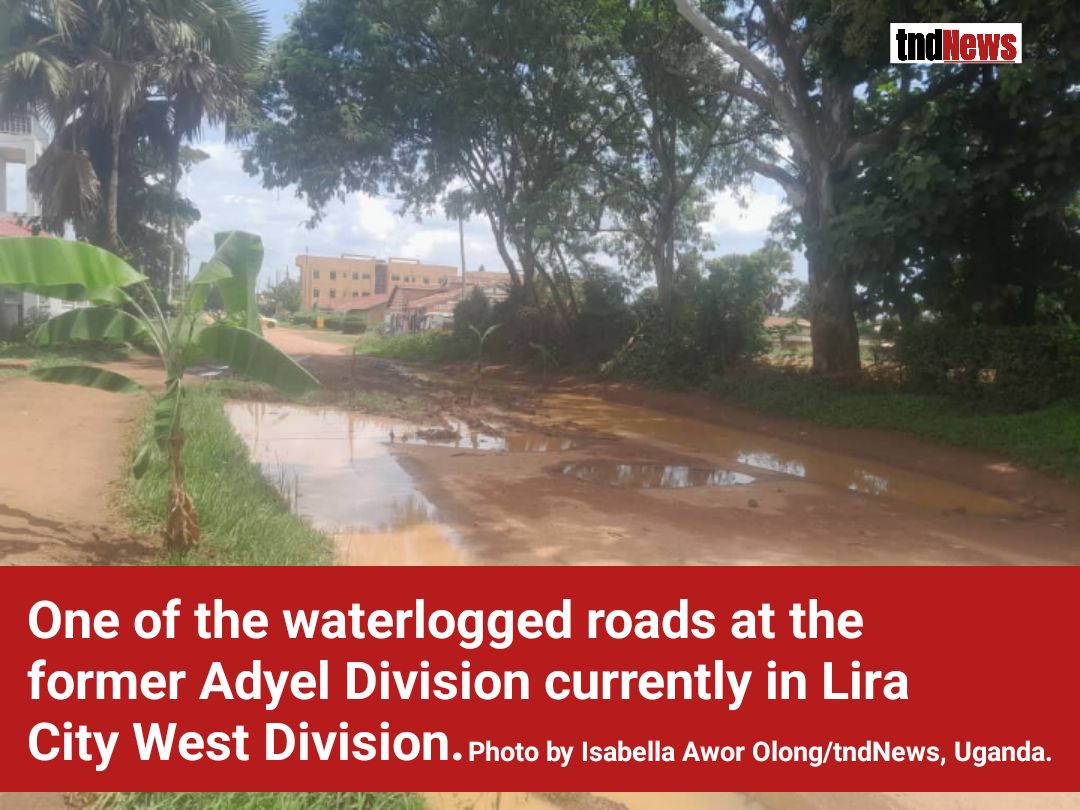 waterlogged road in Lira City